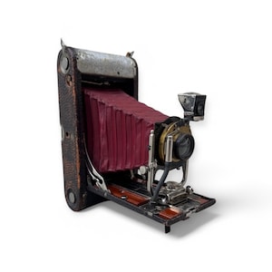 Appareil photo de poche Eastman Kodak modèle B-3 à soufflet rouge antique pliable No.3-A