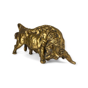 Mid-Century Modern Gilded Ceramic Bull Sculpture