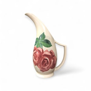 Caraffa antica dipinta a mano in ceramica Red Wing Lexington Rose