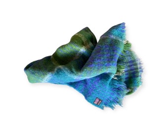 Vintage Donegal Design Mohair and Wool Blanket or Throw, Made In Ireland