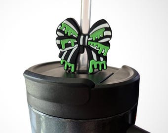 Beetlejuice Stanley Topper: 3D Printed Halloween Straw Charm