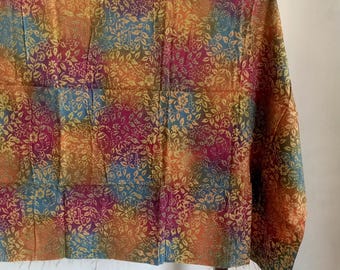 Handcrafted Floral Batik Cotton Fabric: Traditional Indonesian Art (2m x 1.15m)