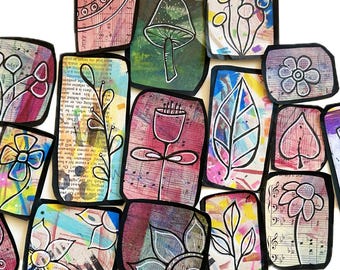Materiale per collage fatto a mano - 10 pezzi - Colori vivaci per junk journal, mixed media art journaling, scrapbooking, creazione di biglietti, ecc. (A39 y2)