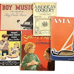 Vintage Magazine Lot: Antique Ads, Paperbacks for Junk Journals