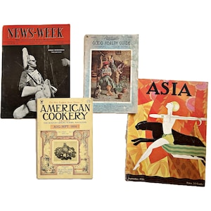 Vintage Magazine Lot: Antique Ads, Paperbacks for Junk Journals
