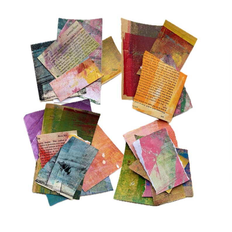 Painted Paper Scraps: Bright Colors Ephemera, Collage Fodder (A21) - Etsy