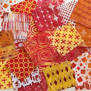 Warme Farben Collage Papierpackungen, handbemaltes leichtes Deli Papier für Mixed Media Art, Decoupage, Papierhandwerk (A13)
