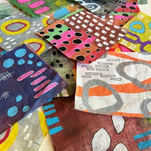Confezione di carta per collage, fogli astratti dipinti per arte mista, diari creativi e fai da te. Carta Deli leggera, dipinta a mano (B23)