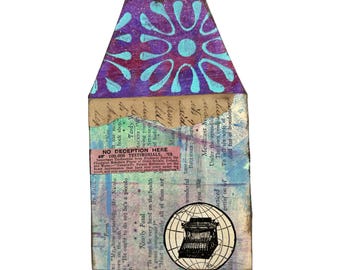 Handmade Collage Houses Ephemera Set, Mixed Media Junk Journal Supplies (A39 h6)