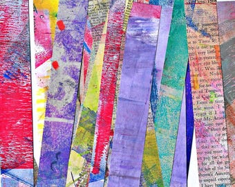Painted Paper Strips: Handmade Collage Fodder for Junk Journals (A39 L)