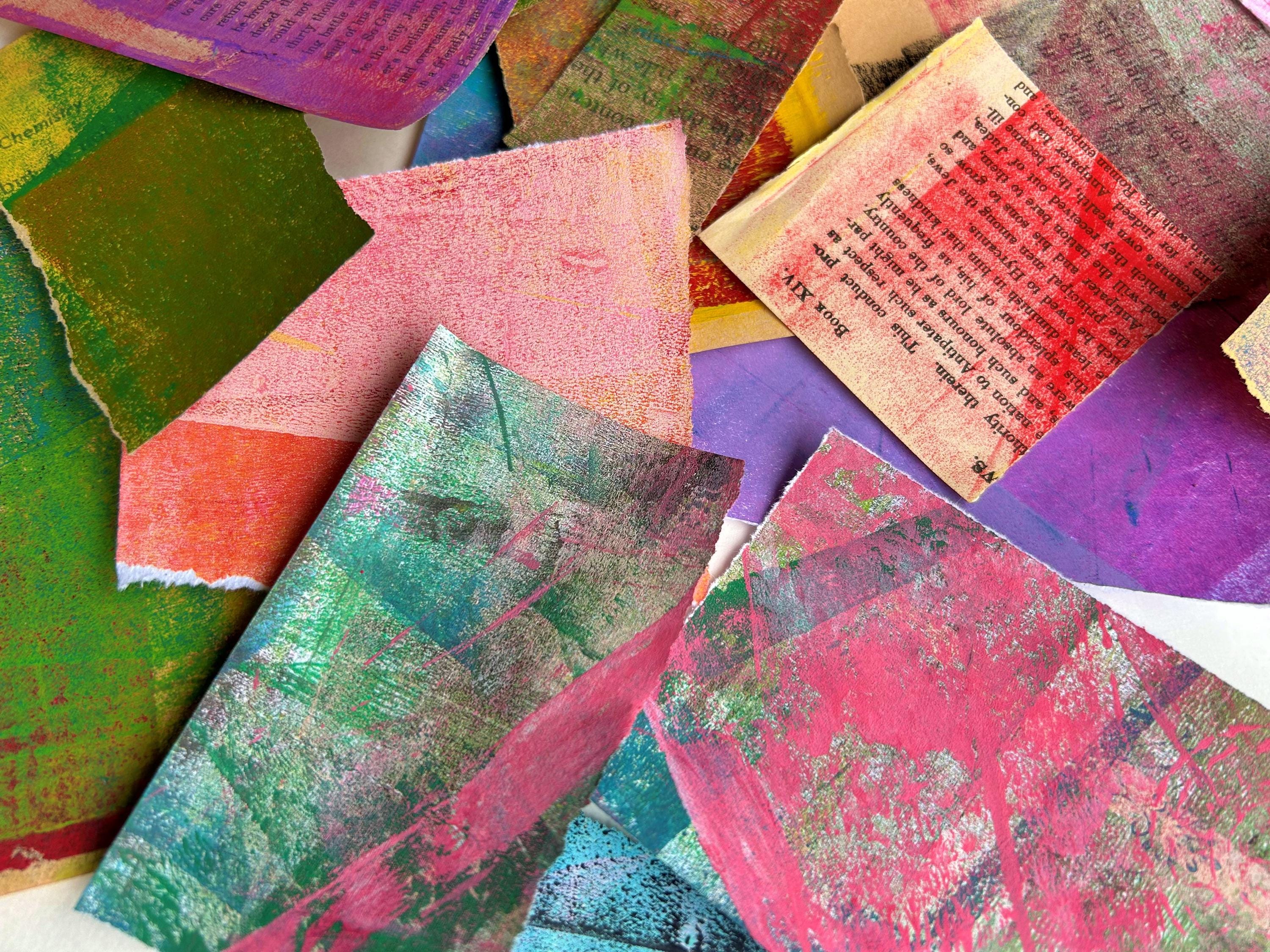 Painted Paper Scraps: Bright Colors Ephemera, Collage Fodder (A21) - Etsy