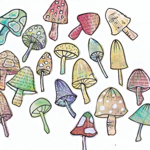 Fourrage pour collage de champignons, découpes de papier faites main, 1 à 2 pouces pour la tenue d'un journal artistique, art mixte, fabrication de cartes (A39 t) 67 Paper Place