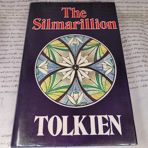 Rare 1977 First Edition Jrr Tolkien The Silmarillon Book with Foldout Map of Middle Earth, Hardback with Dustcover
