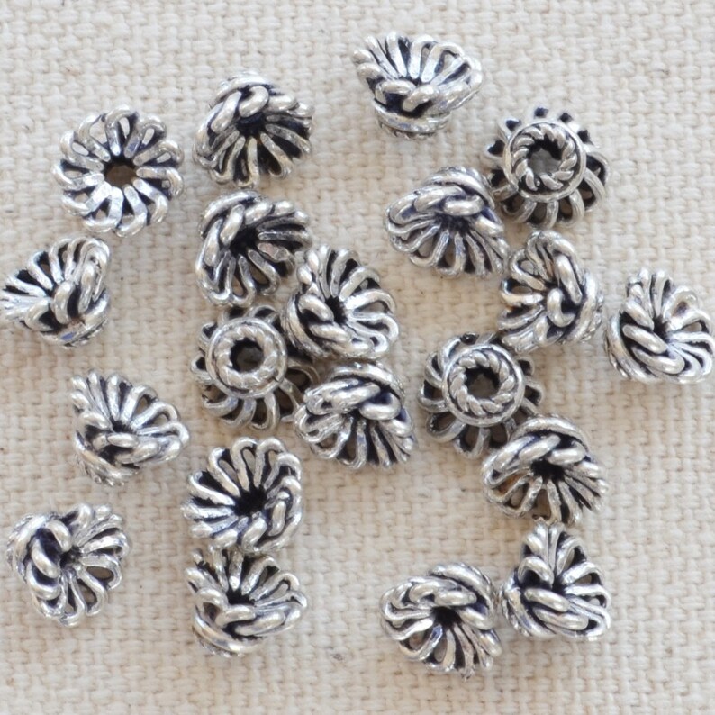 925 Sterling Silver Bead Caps 4.25 Mm L X 7 Mm Diameter YOU Etsy