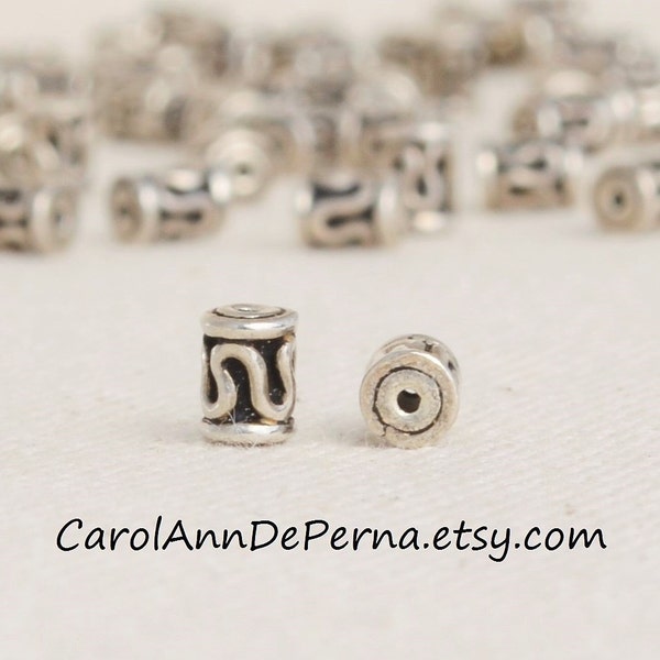 925 perles de tube de perles d'argent sterling 5 mm longueur x 3,5 mm de diamètre, 19 QUANTITÉ, 925 Bali perles d'argent sterling pour la fabrication de bijoux perles