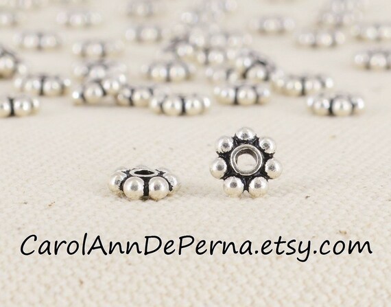 4 Sterling Silver Barrel Beads,6x6mm Sterling Silver Spacer Beads,Silver Spacers,Sterling Silver Beads Spacer