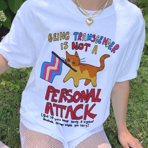 Trans Cat Y2K Shirt, Funny Gay Shirt 90s LGBTQ Pride Month Tee, Transgender Kitten TShirt Ironic Cursed Meme Shirts That Go Hard Pride Kitty