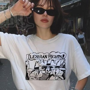 Lesbian Rights Y2K Shirt, WLW Gay Witch Shirt 90s LGBTQ Pride Month Tee Sapphic Lesbian TShirt, Shirts That Go Hard Queer Liberation Pride