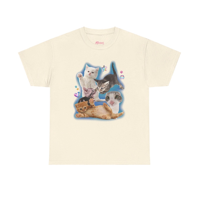 Y2K Silly Cat Shirt Tee 90s Aesthetic Cat Meme TShirt, Trashy Y2K Kitten Tee, Cats Shirt Trendy, Funny Cat Kitten Tee Y2K Downtown Girl Top Natural