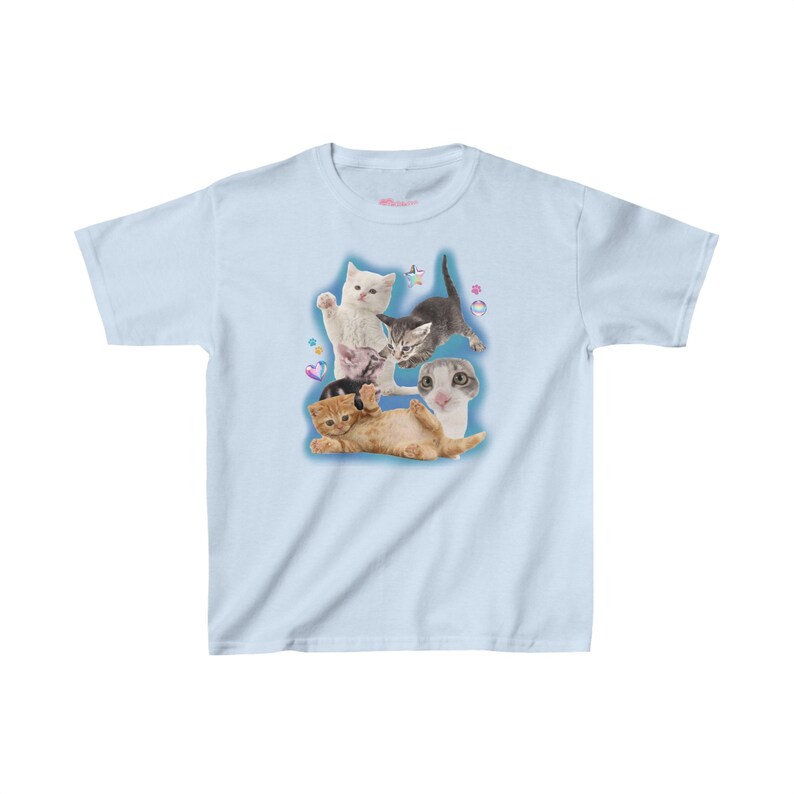T-shirt bébé chat stupide de l'an 2000 T-shirt esthétique mème chat des années 90, t-shirt bébé chaton de l'an 2000, chemise chats tendance, t-shirt bébé chat drôle Y2K centre-ville haut fille image 8