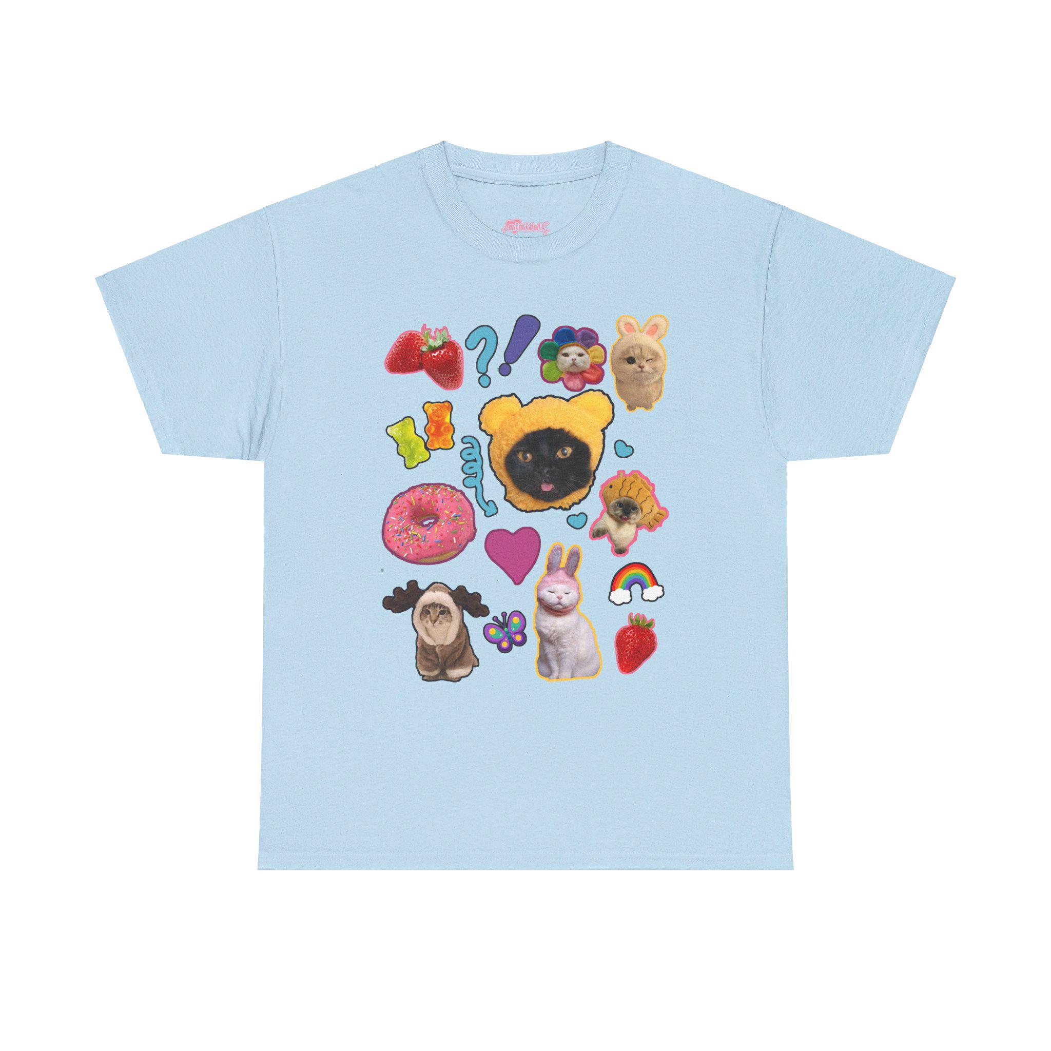 Y2K Cat Lover Tee with Relaxed Fit and Pure Cotton Fabric main image 1