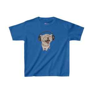 Y2K Headphones Cat Baby Tee 90s Kitten Baby Tee Silly Cat Meme Shirt, Cat with Headphones Trendy Top Pinterest Aesthetic, Funny Cat Baby Tee Royal