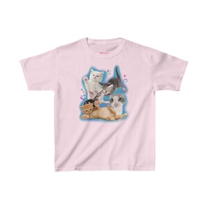 T-shirt bébé chat stupide de l'an 2000 T-shirt esthétique mème chat des années 90, t-shirt bébé chaton de l'an 2000, chemise chats tendance, t-shirt bébé chat drôle Y2K centre-ville haut fille image 7