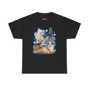 Y2K Silly Cat Shirt Tee 90s Aesthetic Cat Meme TShirt, Trashy Y2K Kitten Tee, Cats Shirt Trendy, Funny Cat Kitten Tee Y2K Downtown Girl Top Black
