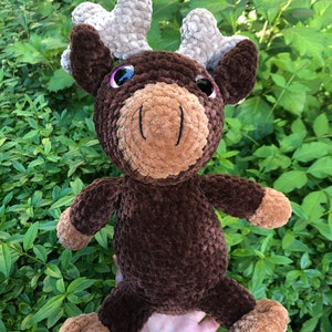Moose Plushie pattern, digital PDF crochet amigurumi pattern, cute crochet animal