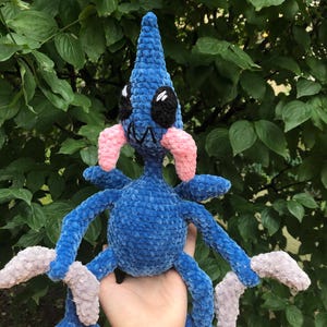 Bogdan the Blue Alien PDF crochet amigurumi pattern for a cosmic plushie, Polish cartoon plushie