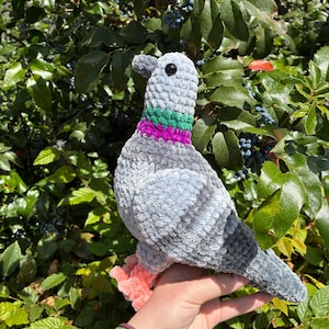 Bułka Tarta the Pigeon pattern, amigurumi crochet pigeon plushie digital PDF pattern