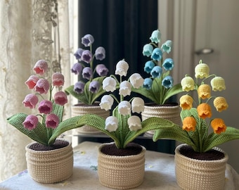 Pot de Muguet en Crochet Fait Main – Décoration Florale Élégante
