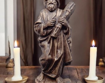 Saint Joseph Wooden Statue St. Joseph Wood Statue Religious Statue Saint Father Joseph Wooden Carved Statue Christian Sculpture Byzantine
