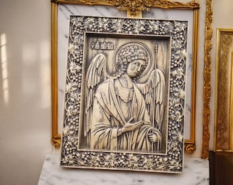Archangel Michael Wall Plaque Natural Wood Archangel Michael Wall Hanging Wooden Carved Home Decor Christian Gift Idea Wood Religious Icon