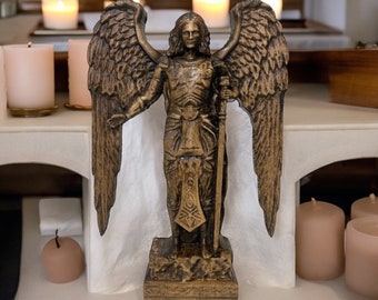 Statua Di San Raffaele In Resina - Angelo Decorativo 23cm Per Casa E Collezione