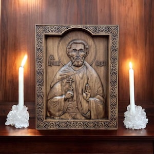 Saint Theodotus Orthodox Wood Icon Saint Bogdan Icon St Theodotus of Ancyra Martyr Theodotus Byzantine Church Art Traditional Prayer Icon