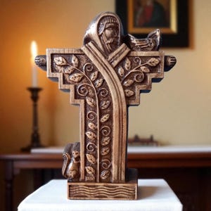 St.Francis Wooden Statue Saint Francis Statue St.Francis of Assisi Patron Saint of Animals Catholic Statue Saint Francis Assissi Wood Statue