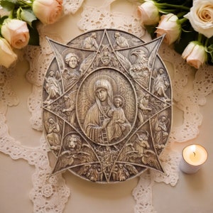 Virgin Mary the Unburnt Bush Orthodox Icon Christian Orthodox Wood Icon Unburnt Bush Icon of the Mother of God Christian Icon Catholic Art