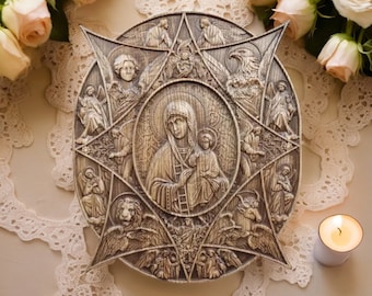 Virgin Mary the Unburnt Bush Orthodox Icon Christian Orthodox Wood Icon Unburnt Bush Icon of the Mother of God Christian Icon Catholic Art