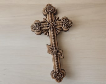 Jesus Christ Wooden Сross Religious Home Decor Religious Wood Carving Catholic Cross Religious Wall Art Christian Home Decor Catholic Cross