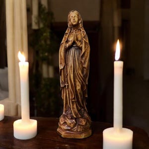 Our Lady of Wood Statue Virgin Mary Statue Catholic Statue Our Lady Catholic Wooden Virgin Mary Statue Virgin Mary for Home Altar Statue
