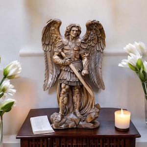 St. Michael Archangel Statue Saint Michael Altar Statue Saint Michael the Archangel Christian Home Decor Confirmation Gift Baptism Altar