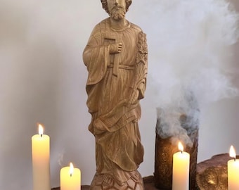 St. Joseph Statue Religious Art St. Joseph Patron Saint of Workers Wood Carvings Catholic Art Saint Father Jesus Joseph Statue Joseph Altar