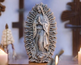 Virgin Mary de Guadalupe Our Lady of Guadalupe Wood Carved Religious Catholic Home Decor Mother Mary Statue Lady of Guadalupe Virgin Mary