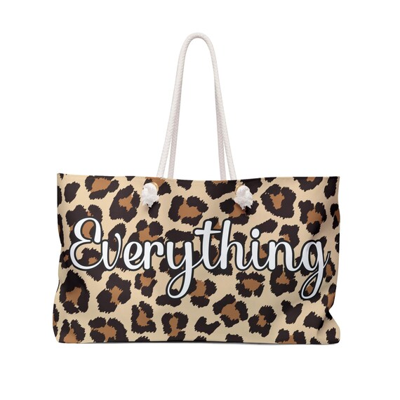 Leopard Print Weekender Bag, Stylish Travel Tote, Overnight Bag, Large Carryall, Fashionable Duffel, Animal Print Luggage Leopard Print Weekender Bag, Stylish Travel Tote, Overnight Bag, Large Carryall, Fashionable Duffel, Animal Print Luggage