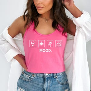 Summer Vibes Racerback Tank Top, Beach Tank, Relaxing Mood Shirt, Sunny Day Top, Tropical Tank, Summer Vacation Tank Top,