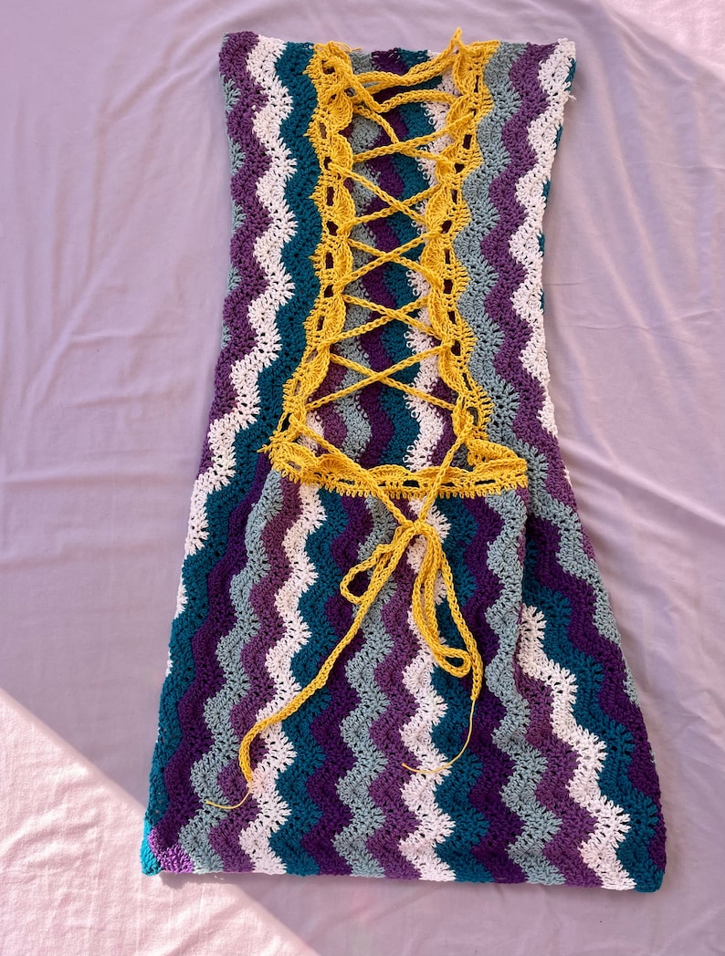 Purple ZigZag Shoulder Straps Mini Dress
