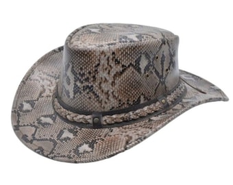 Python Snake Print Fedora Hat, Wide Brim Hat, Fedora Hat  display picture 3