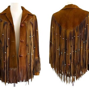 Handmade Fringe Suede Women&#39;s Jacket, Fringe Western Vintage Jacket Ladies Leather Jacket, Genuine Suede Leather, Western Jacket, Gifts