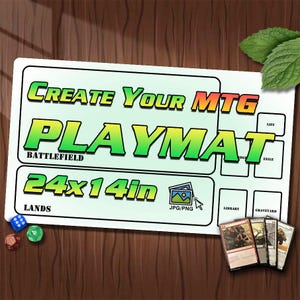 Personalisierte MTG Spiel Playmat mit Bereiche - 24'' * 14 '' - Stilvolle Schreibtischmatte & Mousepad für MTG Enthusiasten